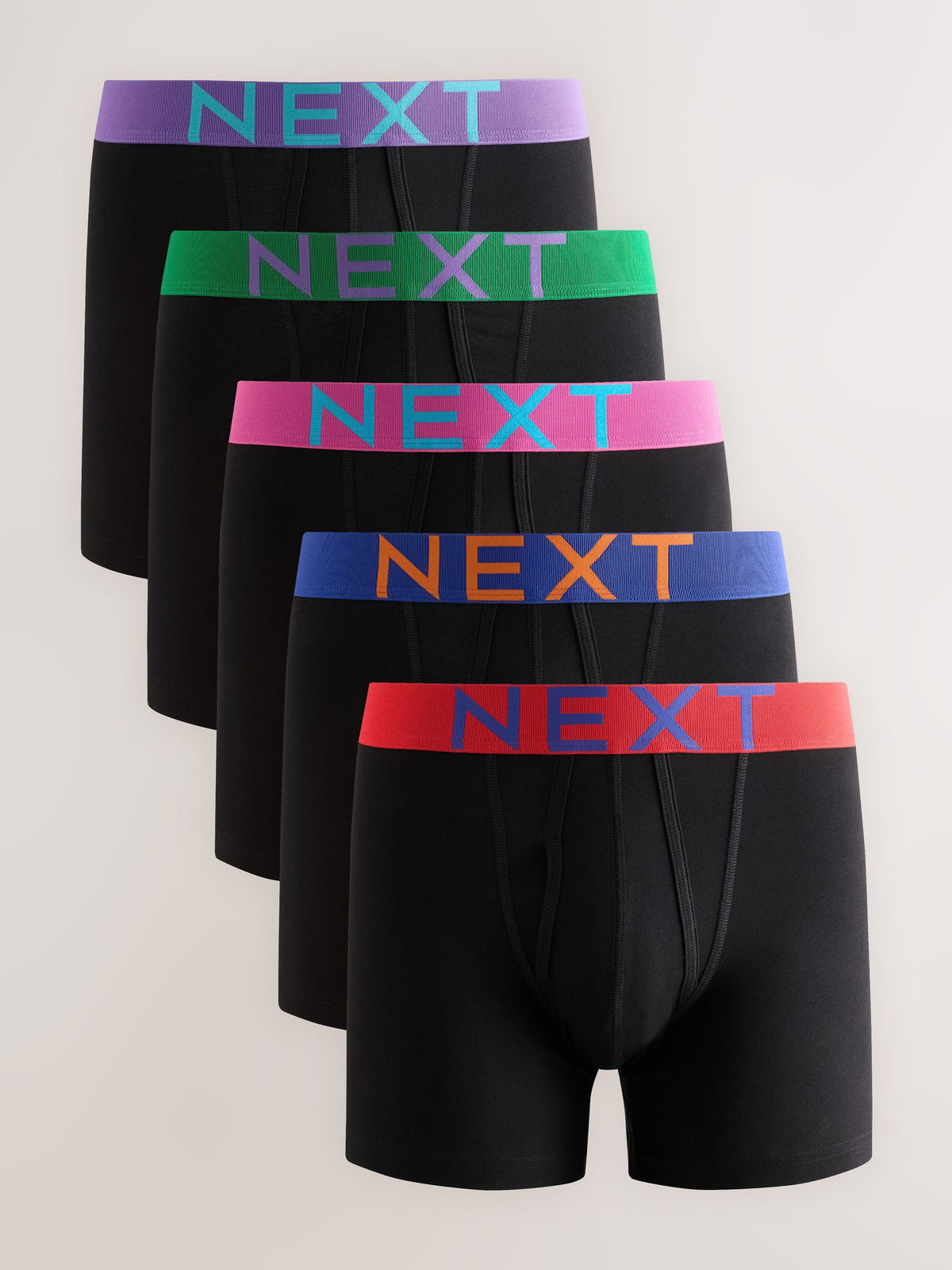 Dsiney Kidz - Black Bright Waistband 5 Pack A-Front Cotton Rich Boxers image 1