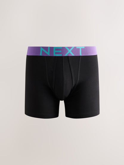 Dsiney Kidz - Black Bright Waistband 5 Pack A-Front Cotton Rich Boxers image 2