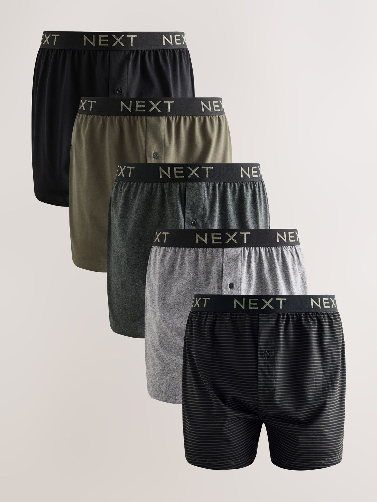 Dsiney Kidz - Green Stripe Marl 5 Pack Loose Cotton Rich Boxers image 1