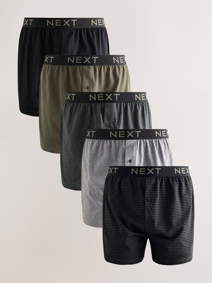 Dsiney Kidz - Green Stripe Marl 5 Pack Loose Cotton Rich Boxers image 1