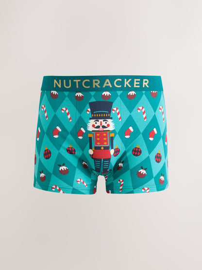 Dsiney Kidz - Green Nutcracker Novelty Christmas Cotton Rich Boxers image 1
