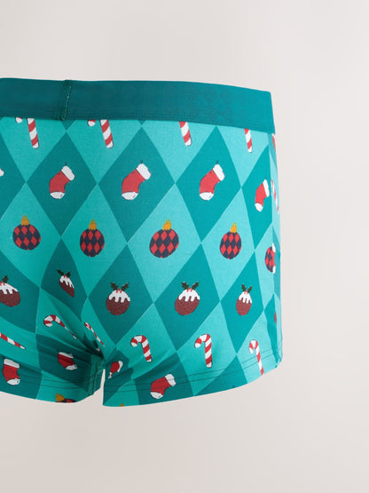 Dsiney Kidz - Green Nutcracker Novelty Christmas Cotton Rich Boxers image 2