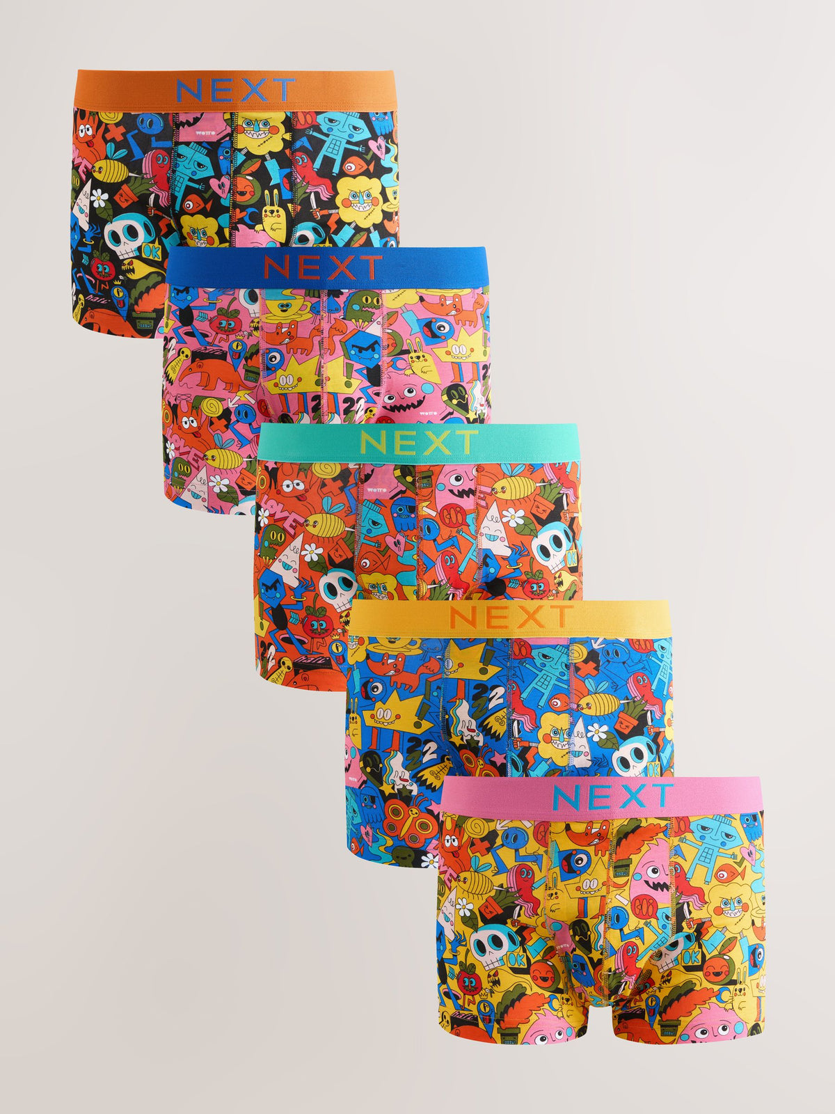 Dsiney Kidz - Orange Wotto Monster Seminal 5 Pack Hipster Cotton Rich Boxers image 1