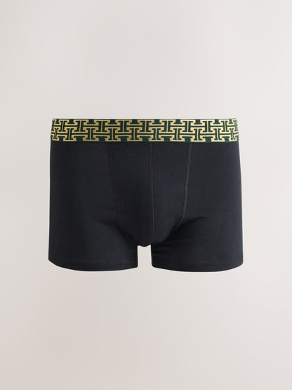 Dsiney Kidz - Black Metallic Waistband Hipster Cotton Rich Boxers 5 Pack image 4