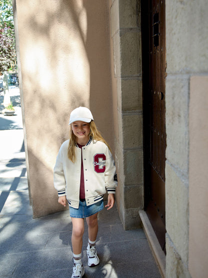 Dsiney Kidz - Cream Varsity Embroidered Jacket (3-16yrs) image 2