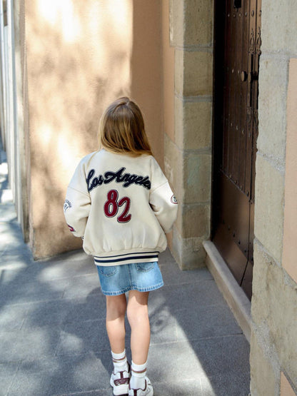 Dsiney Kidz - Cream Varsity Embroidered Jacket (3-16yrs) image 3