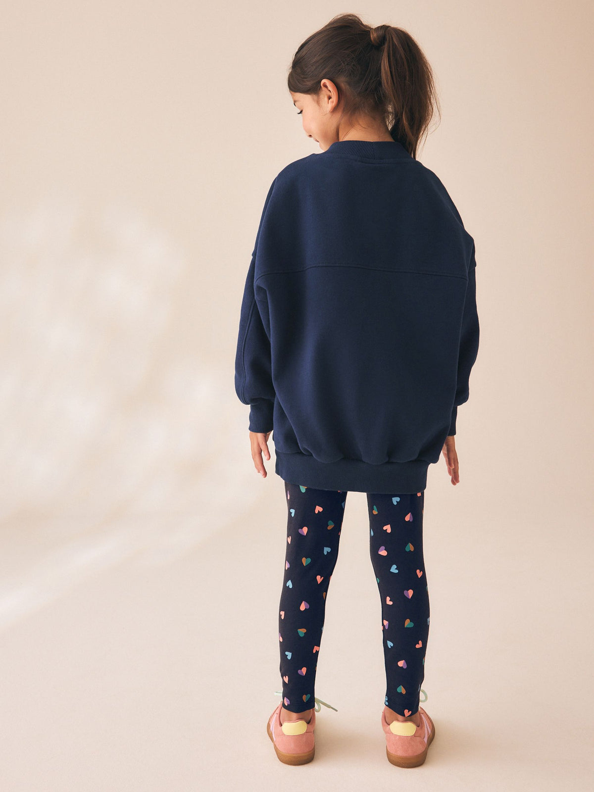 Navy Multi Heart Sweatshirt and Leggings Set (3-16yrs) - image 2