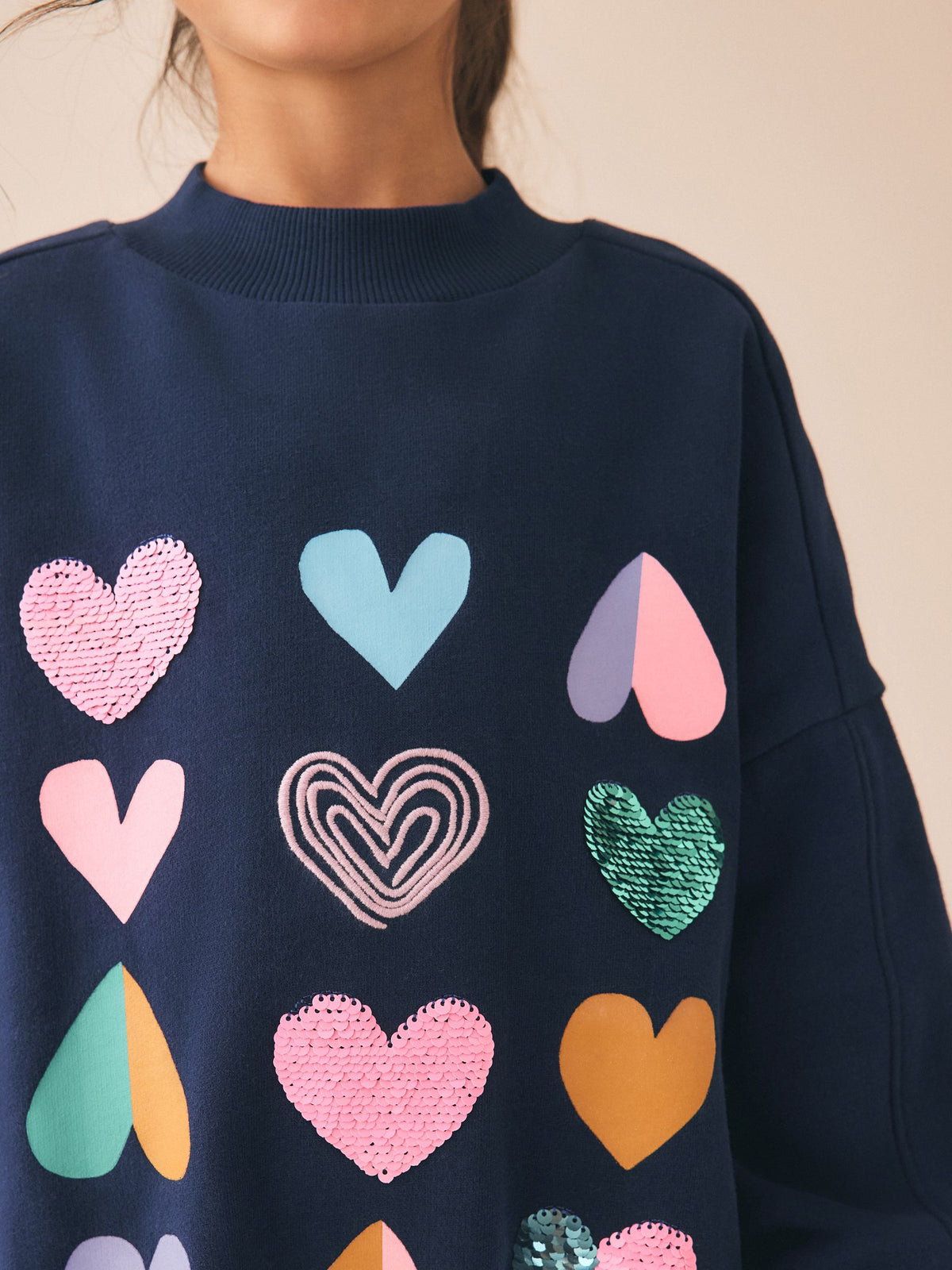 Navy Multi Heart Sweatshirt and Leggings Set (3-16yrs) - image 4