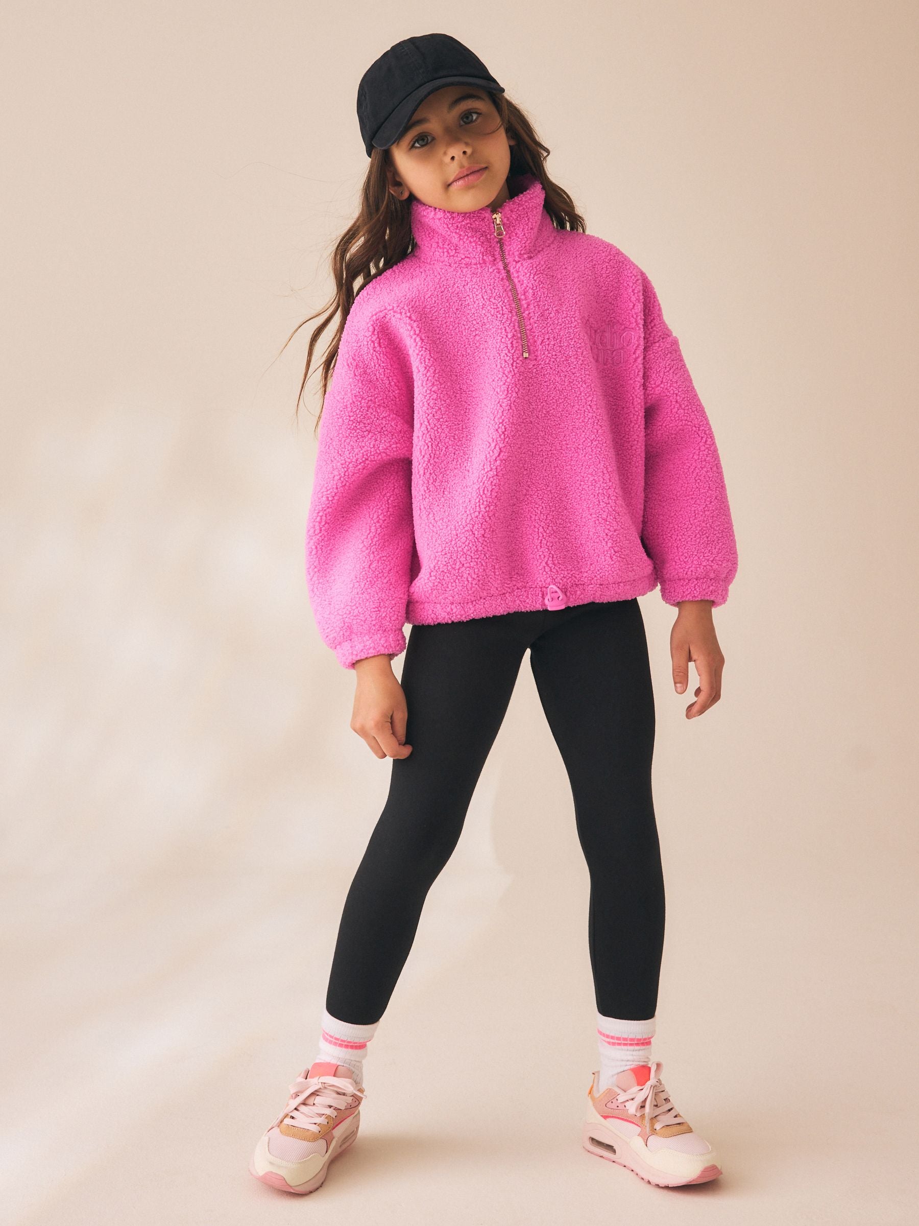 Dsiney Kidz - Pink Cosy Lined Half Zip Borg Jacket (3-16yrs) image 1