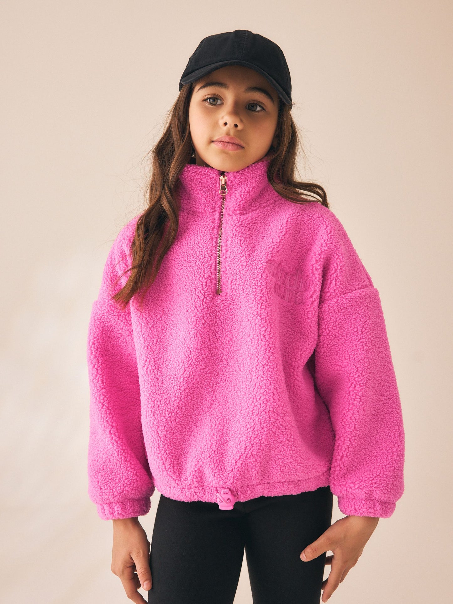 Dsiney Kidz - Pink Cosy Lined Half Zip Borg Jacket (3-16yrs) image 2