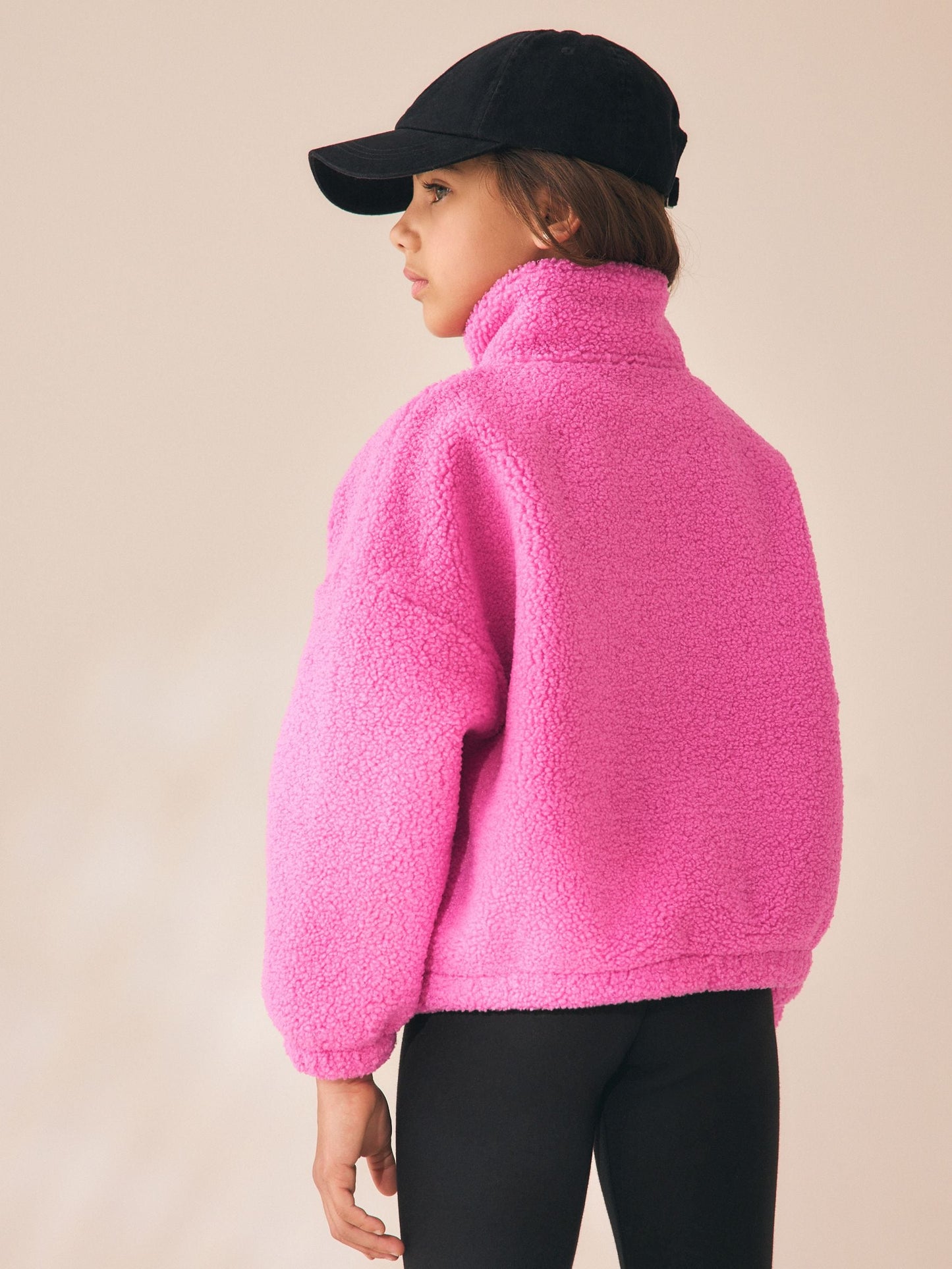 Dsiney Kidz - Pink Cosy Lined Half Zip Borg Jacket (3-16yrs) image 3