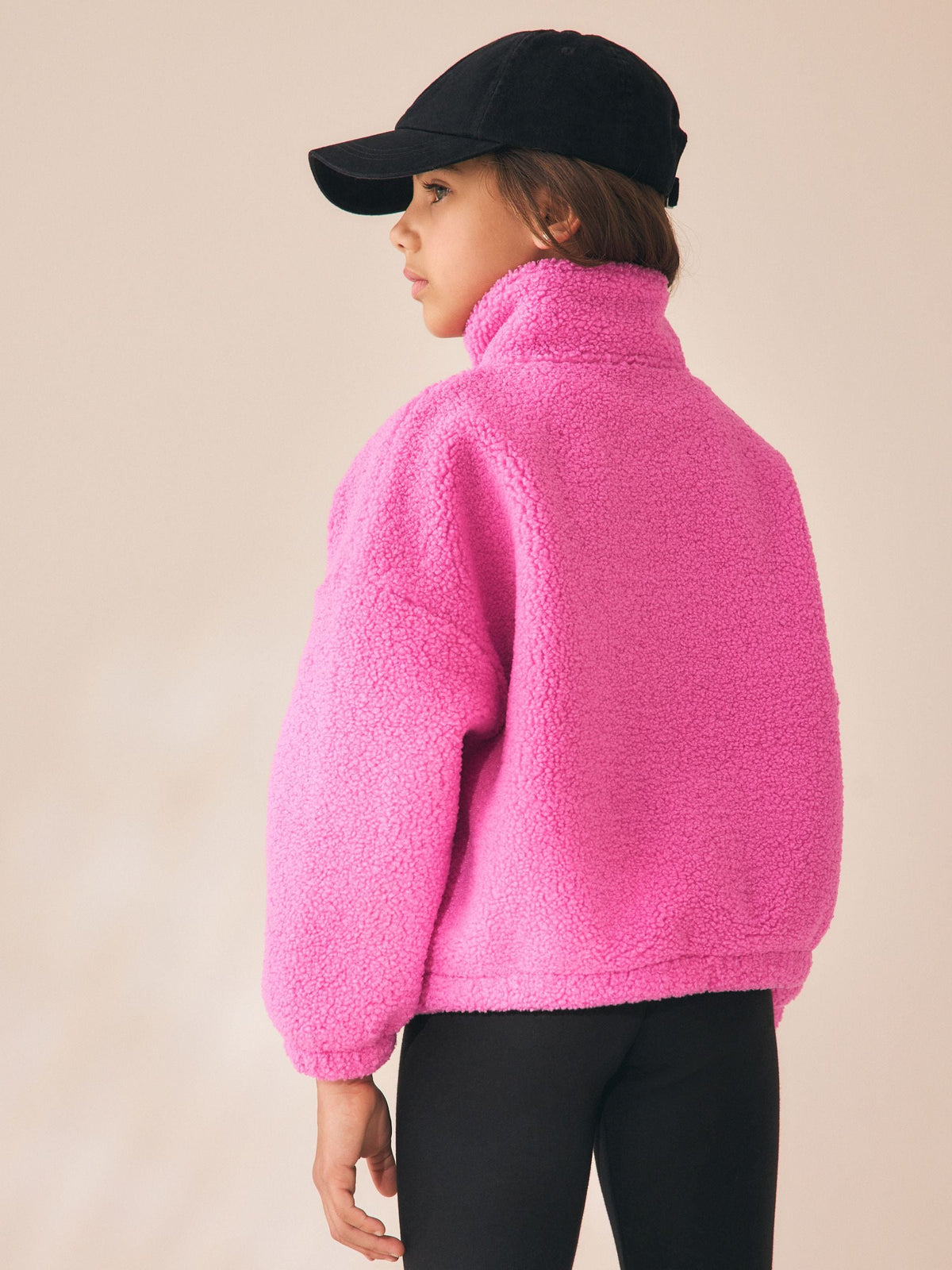 Dsiney Kidz - Pink Cosy Lined Half Zip Borg Jacket (3-16yrs) image 3