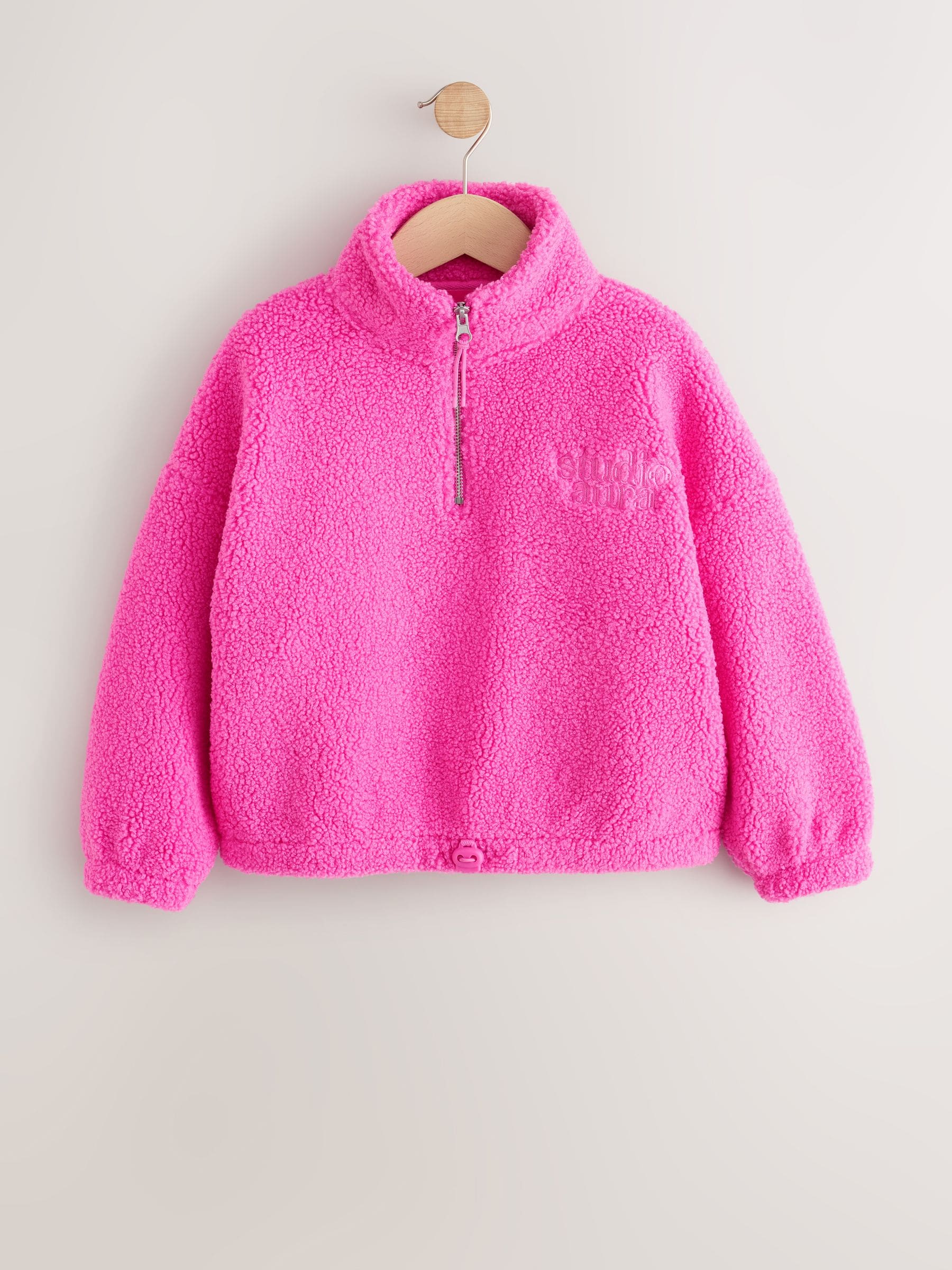 Dsiney Kidz - Pink Cosy Lined Half Zip Borg Jacket (3-16yrs) image 5