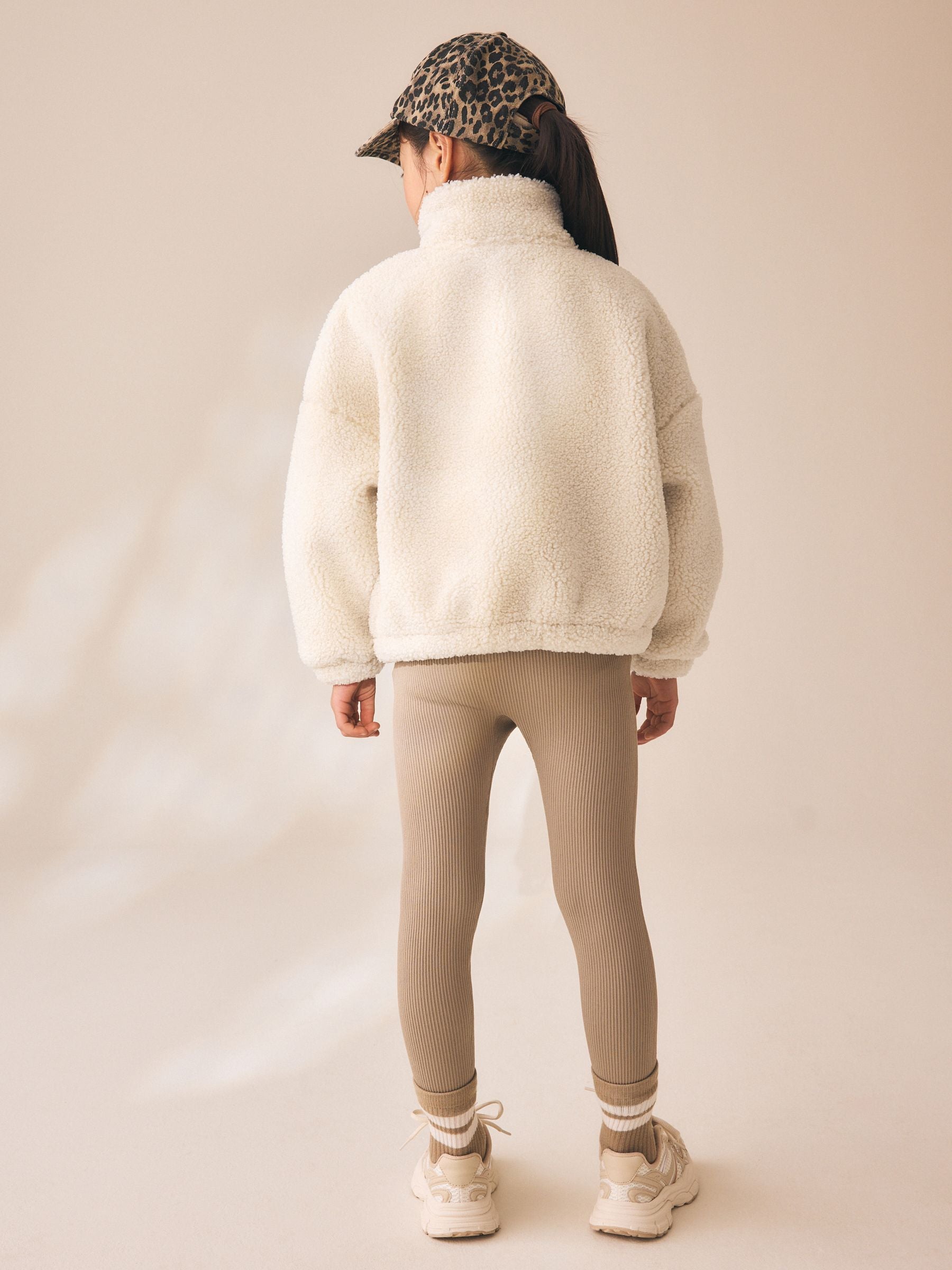 Dsiney Kidz - Neutral Cosy Lined Half Zip Borg Jacket (3-16yrs) image 3