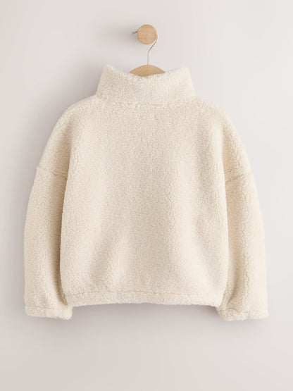 Dsiney Kidz - Neutral Cosy Lined Half Zip Borg Jacket (3-16yrs) image 6