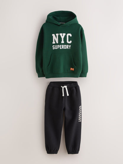 Superdry Green Graphic Hoodie and Joggers Set - image 8
