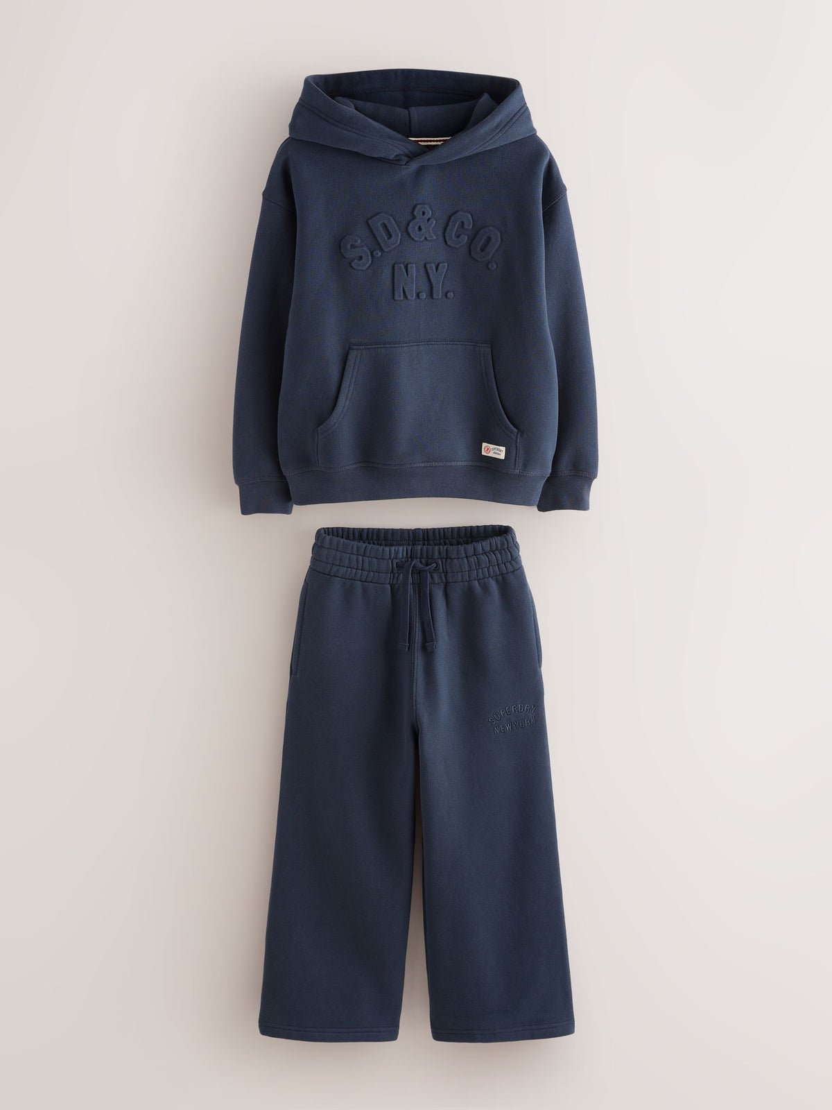 Superdry Navy Embossed Hoodie and Joggers Set - image 1