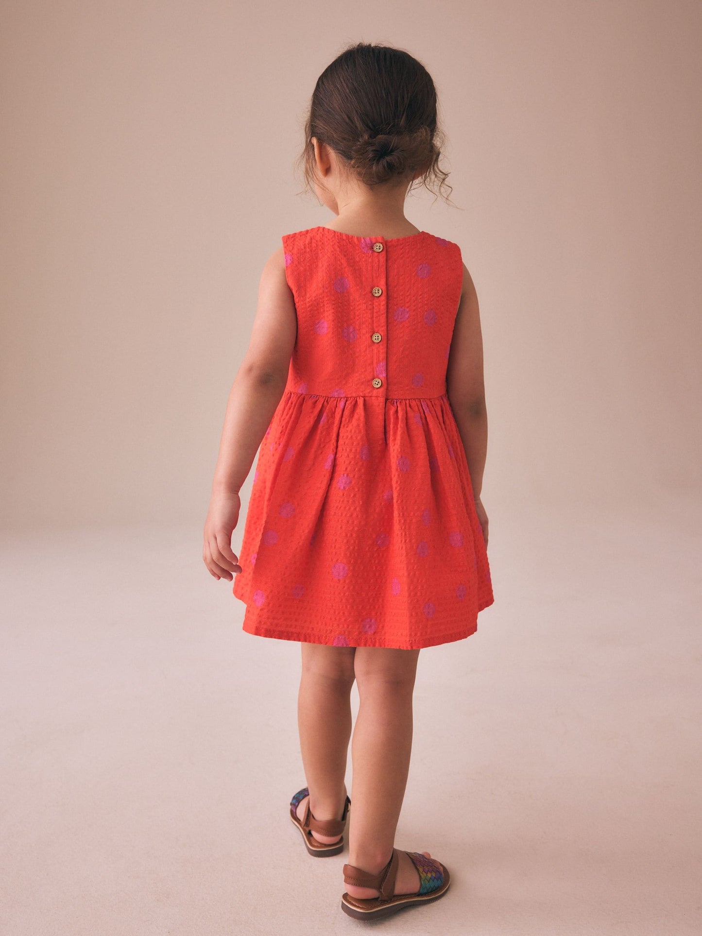 Orange & Pink Spot Corsarge Occasion Dress (3mths-8yrs) image 3