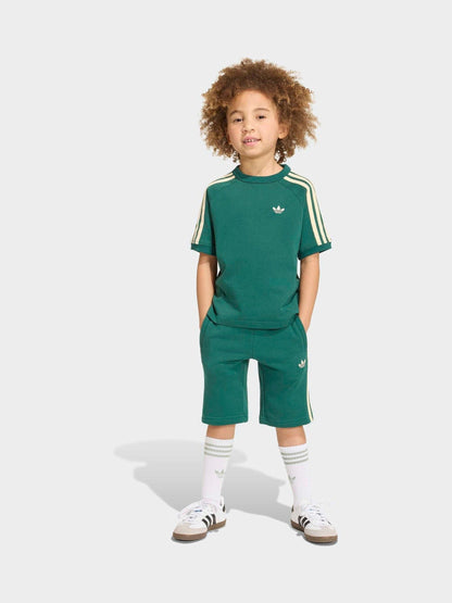 Dsiney Kidz - adidas Originals Green 3 Stripe Top & Shorts Set image 1