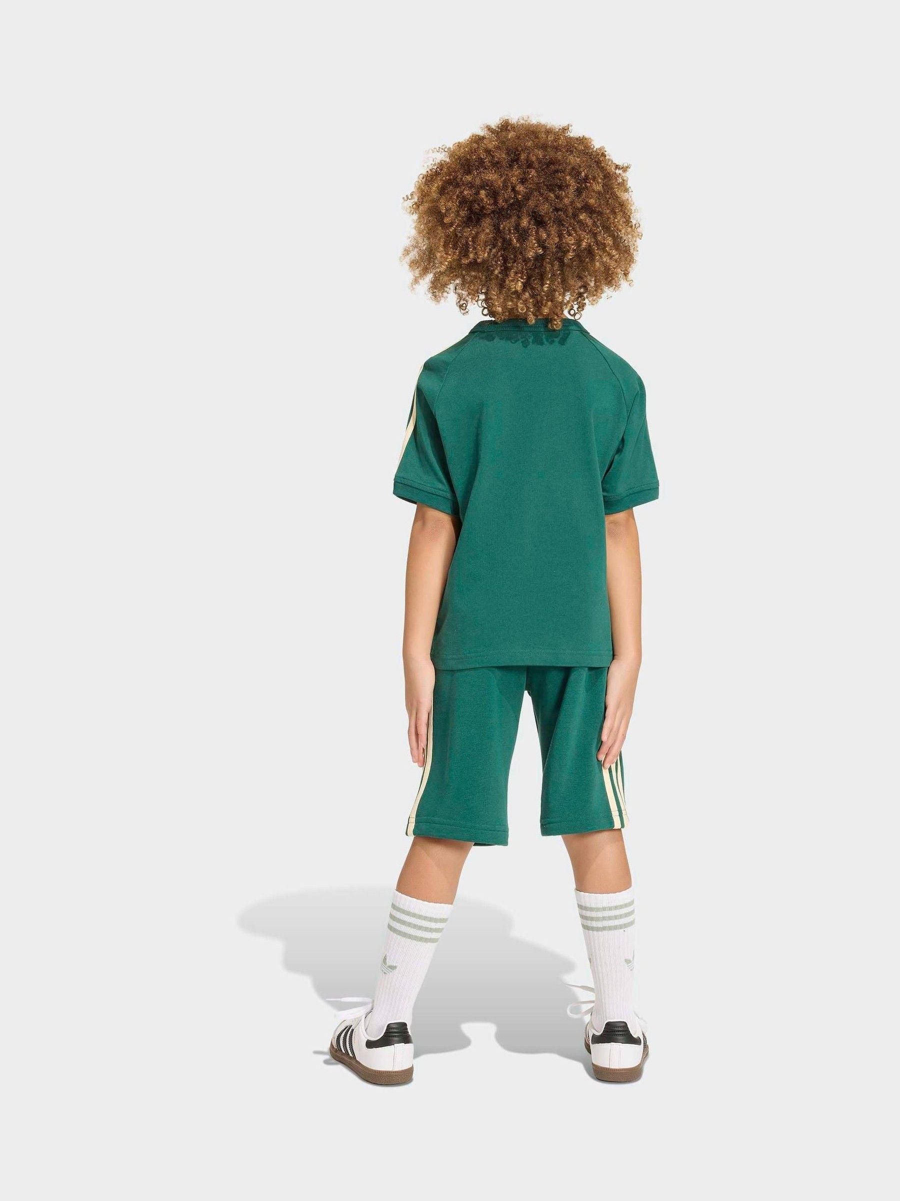 Dsiney Kidz - adidas Originals Green 3 Stripe Top & Shorts Set image 2
