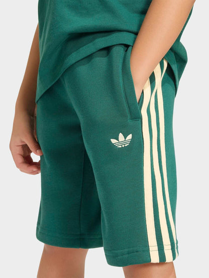 Dsiney Kidz - adidas Originals Green 3 Stripe Top & Shorts Set image 3