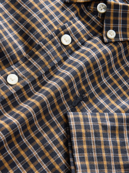Dsiney Kidz - Chocolate Brown Gingham Logo Short Sleeve Cotton Rich Oxford Shirt (3-16yrs) image 3