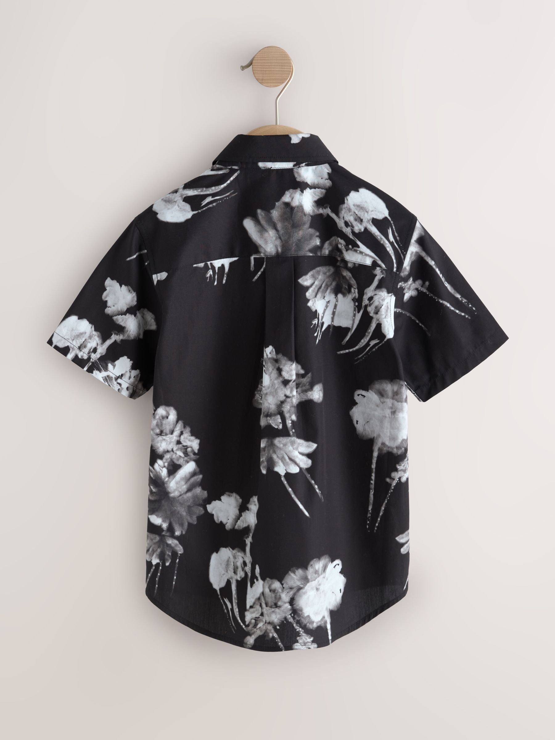 Dsiney Kidz - Black Flowers Short Sleeve All Over Print Shirt (3-16yrs) image 5