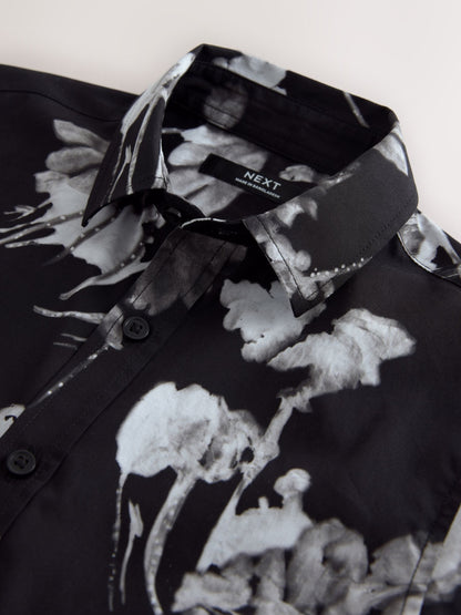 Dsiney Kidz - Black Flowers Short Sleeve All Over Print Shirt (3-16yrs) image 7