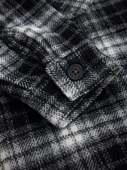 Black/White Check Borg Lined Hooded Shacket (3-16yrs) - image 5
