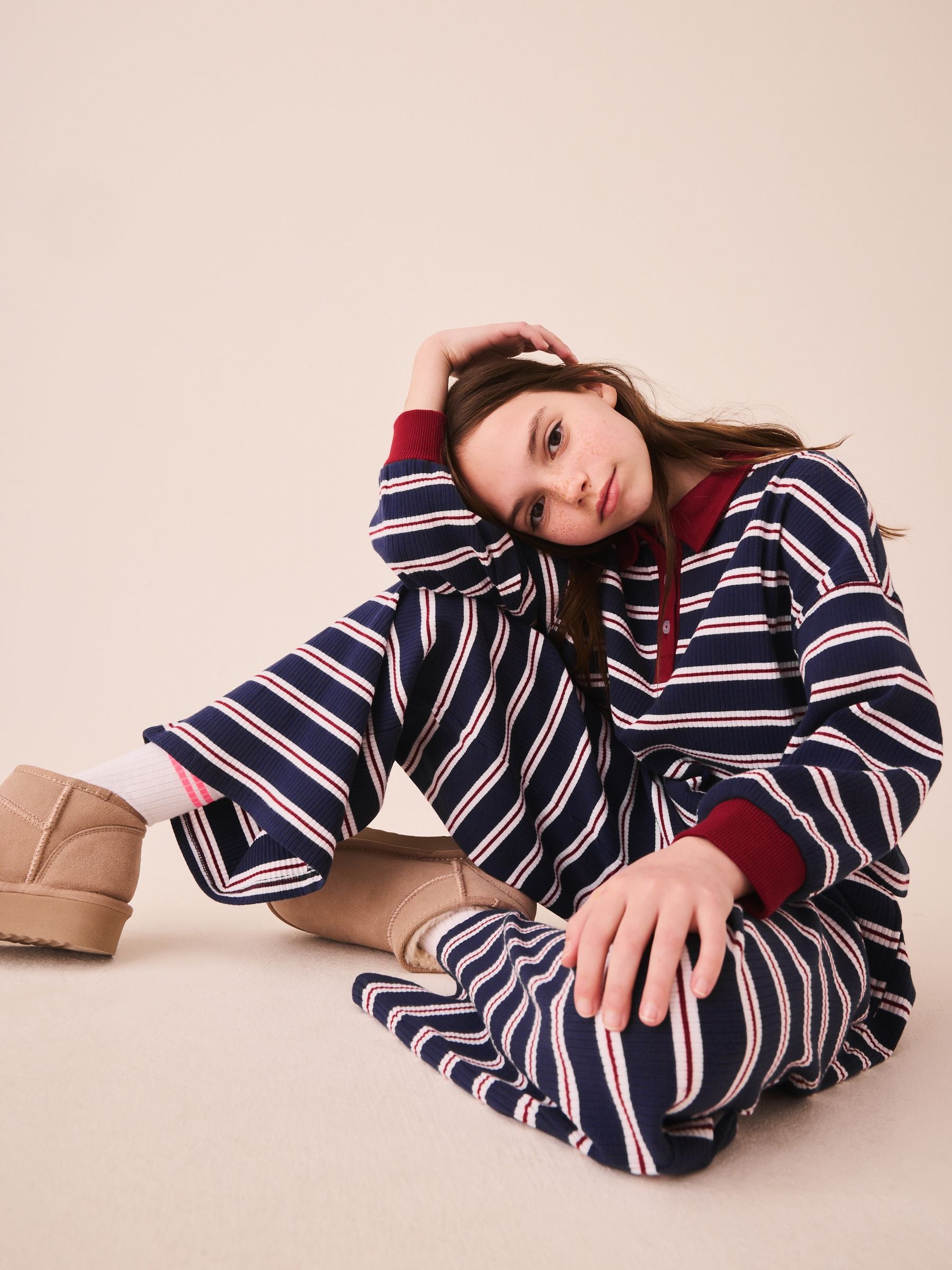 Dsiney Kidz - Navy/Red Rugby Top And Wide Leg Trousers Set (3-16yrs) image 4