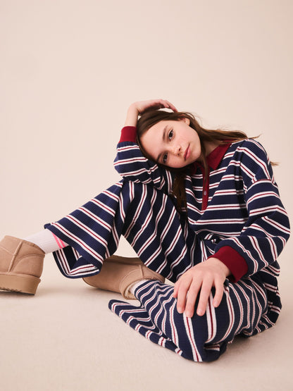 Dsiney Kidz - Navy/Red Rugby Top And Wide Leg Trousers Set (3-16yrs) image 4