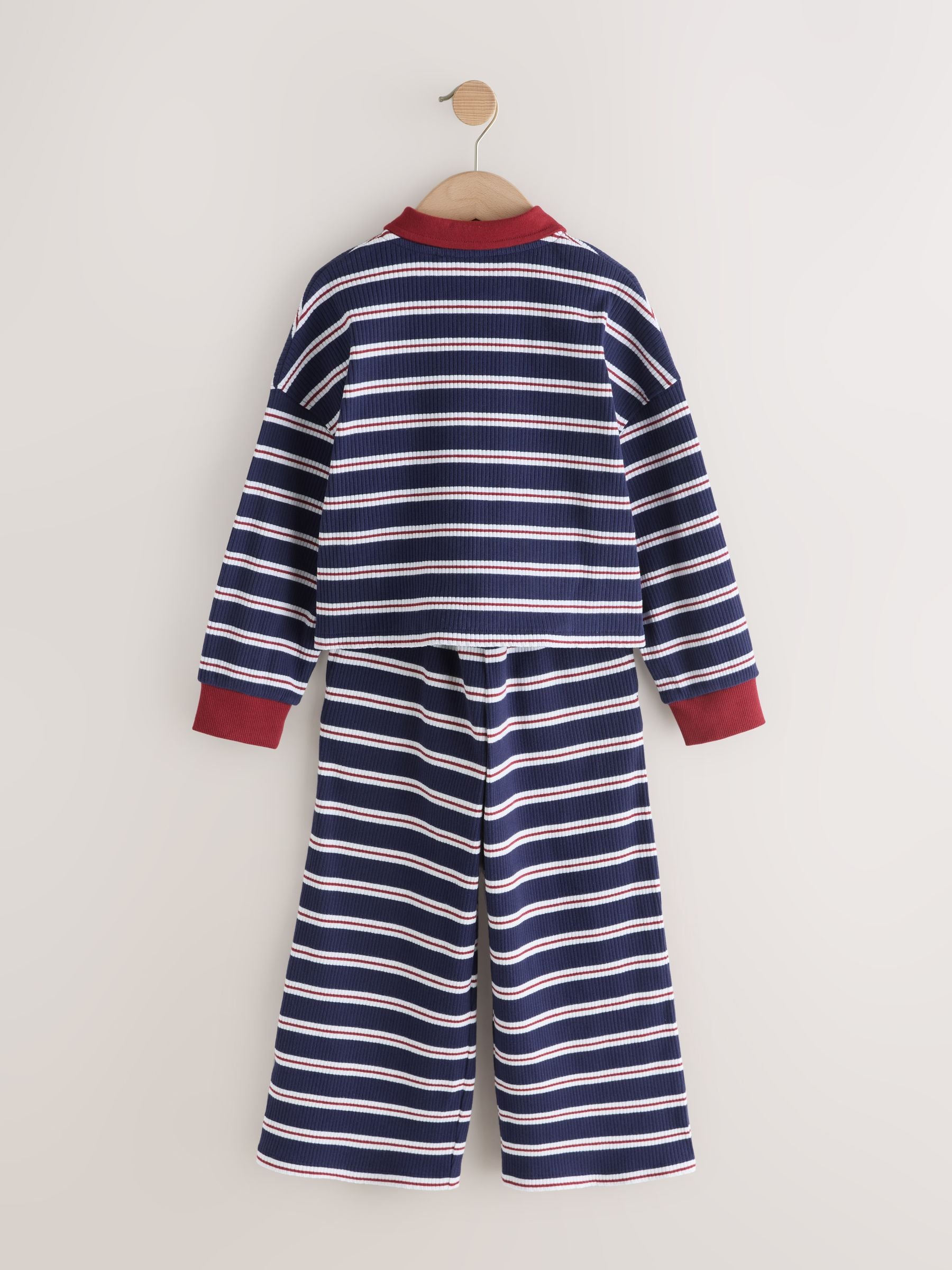 Dsiney Kidz - Navy/Red Rugby Top And Wide Leg Trousers Set (3-16yrs) image 8