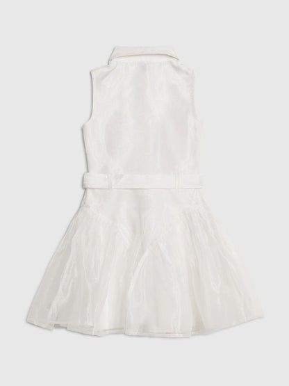 River Island White Organza Flower Prom Dress image 2