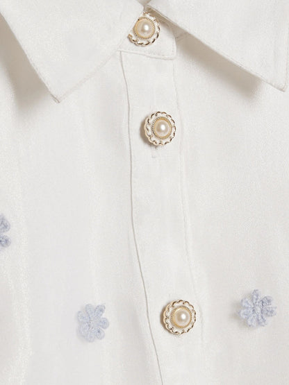 River Island White Organza Flower Prom Dress image 3