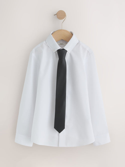 Dsiney Kidz - White Long Sleeve Smart Shirt with Tie (3-16yrs) image 1