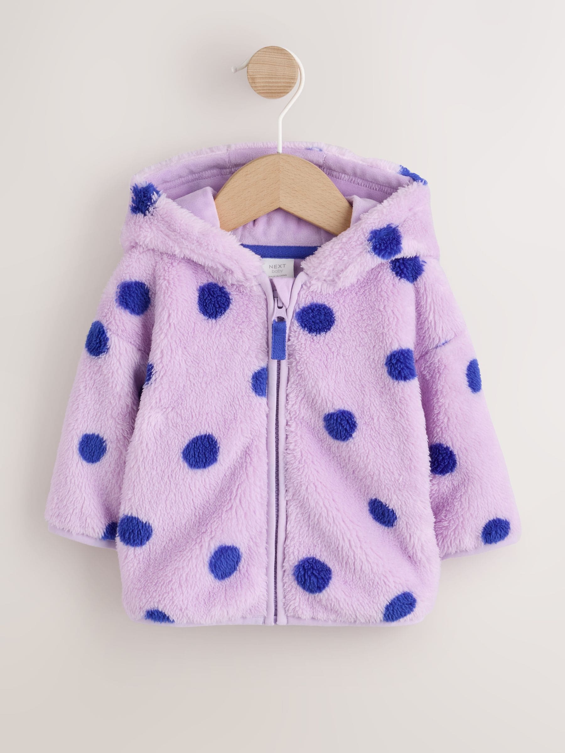 Dsiney Kidz - Purple Spot Fleece Baby Hooded Jacket (0mths-2yrs) image 1