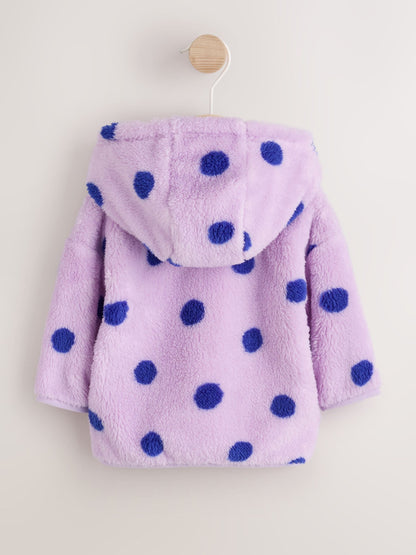 Dsiney Kidz - Purple Spot Fleece Baby Hooded Jacket (0mths-2yrs) image 2