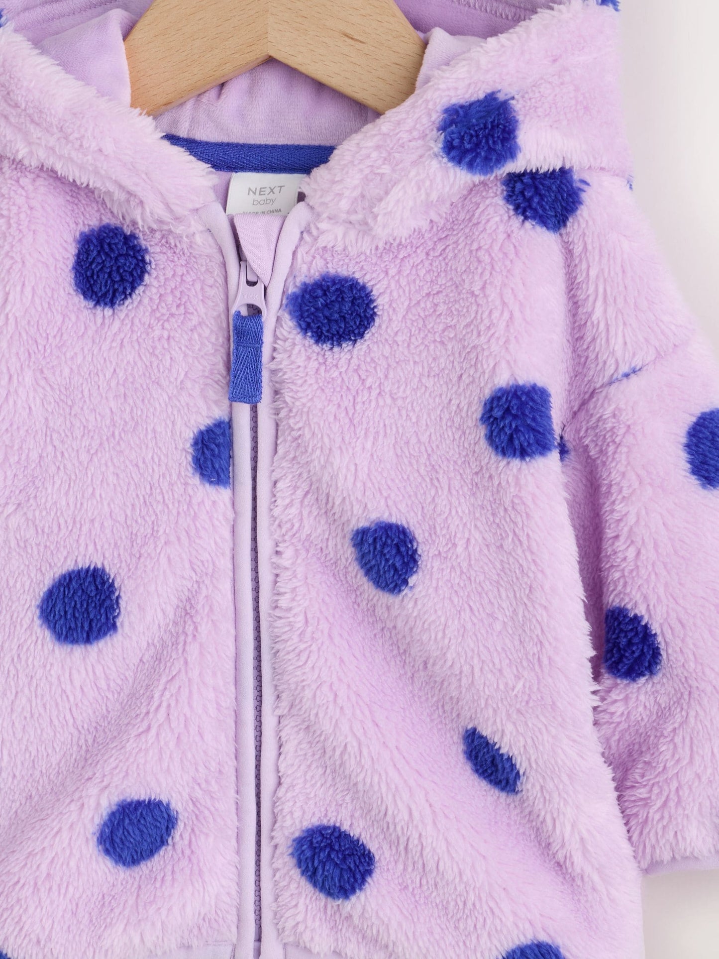 Dsiney Kidz - Purple Spot Fleece Baby Hooded Jacket (0mths-2yrs) image 3