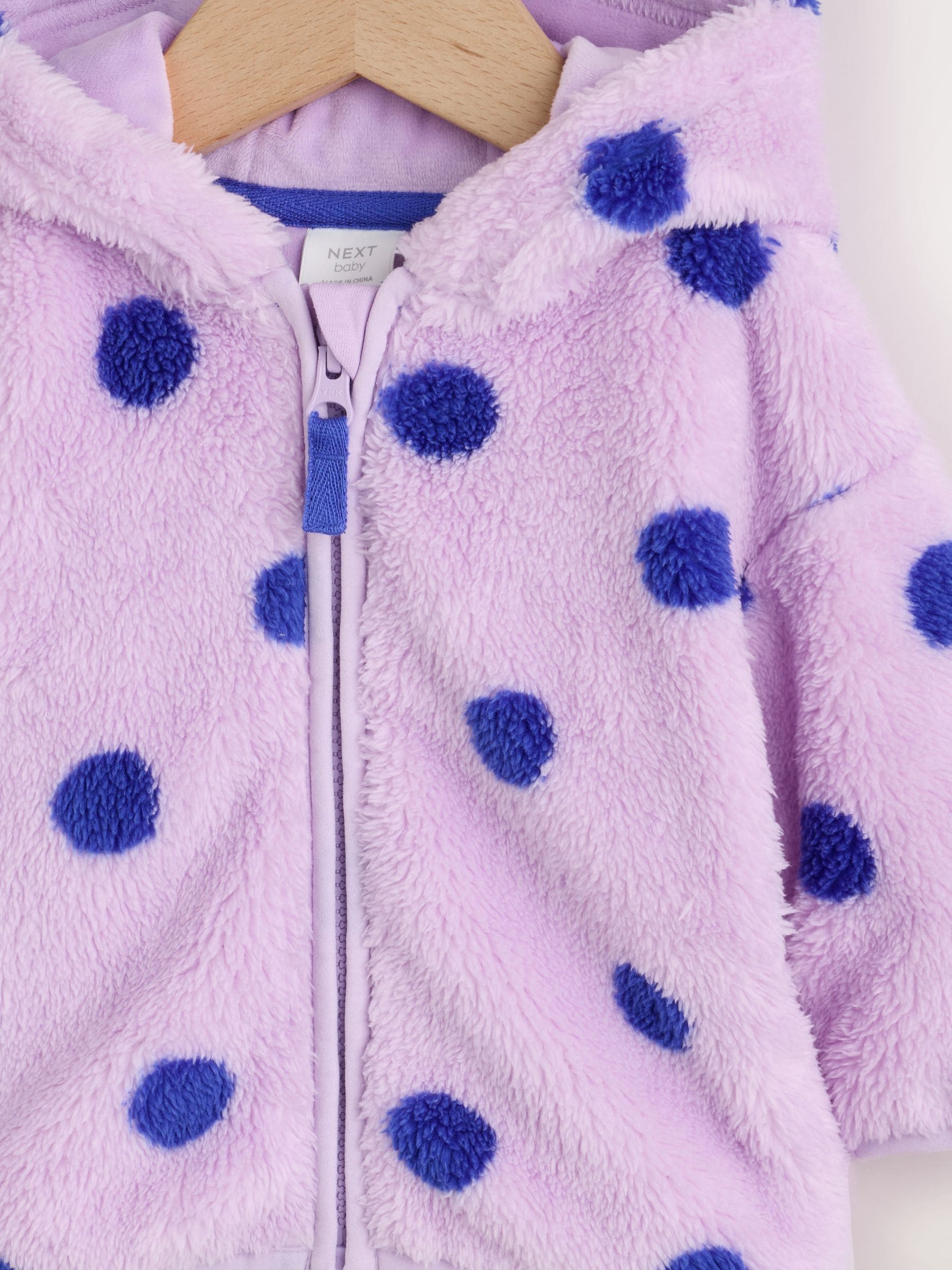 Dsiney Kidz - Purple Spot Fleece Baby Hooded Jacket (0mths-2yrs) image 3
