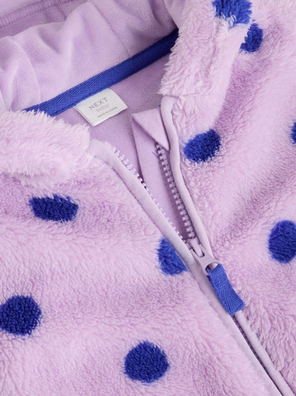 Dsiney Kidz - Purple Spot Fleece Baby Hooded Jacket (0mths-2yrs) image 4
