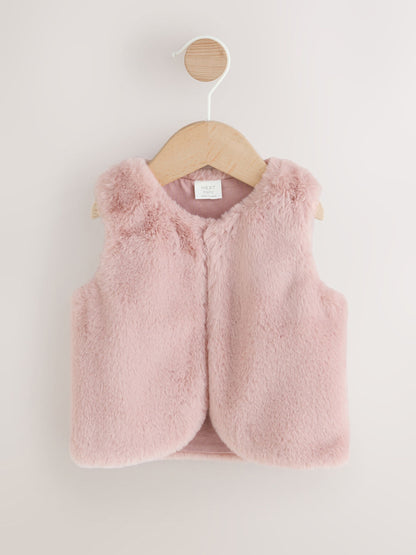Dsiney Kidz - Pink Faux Fur Baby Gilet (0mths-3yrs) image 1