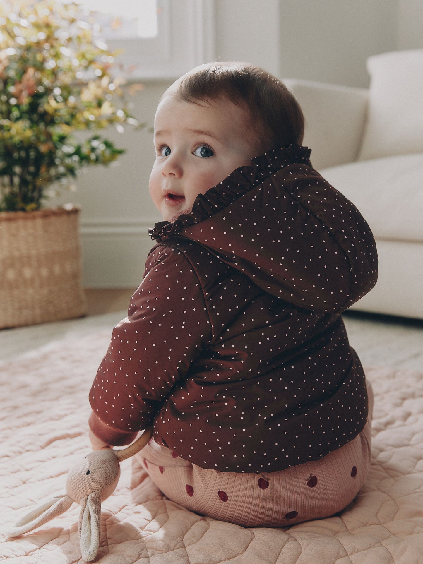 Dsiney Kidz - Brown Spotted Hooded Padded Baby Jacket (0mths-2yrs) image 3