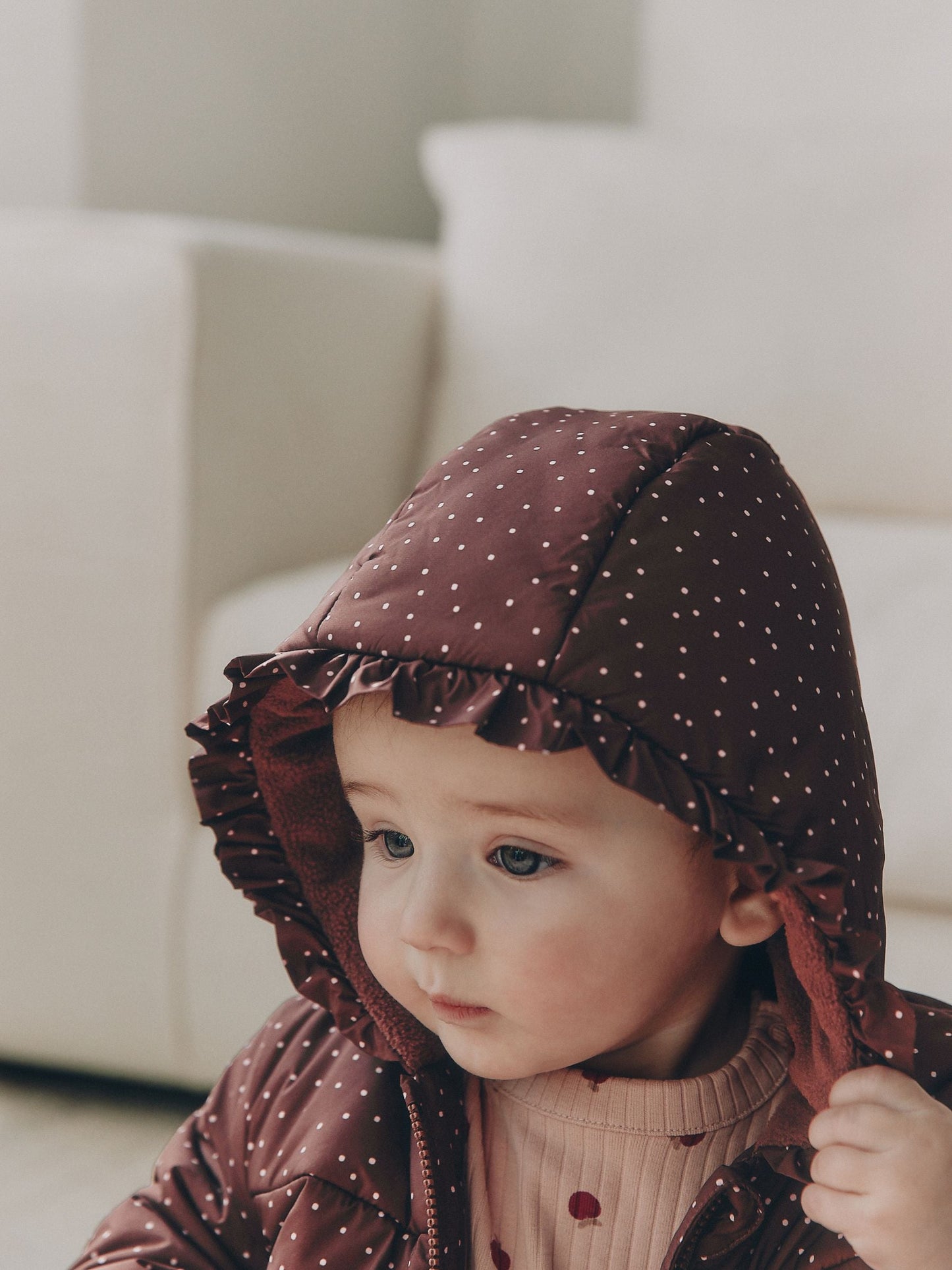 Dsiney Kidz - Brown Spotted Hooded Padded Baby Jacket (0mths-2yrs) image 5