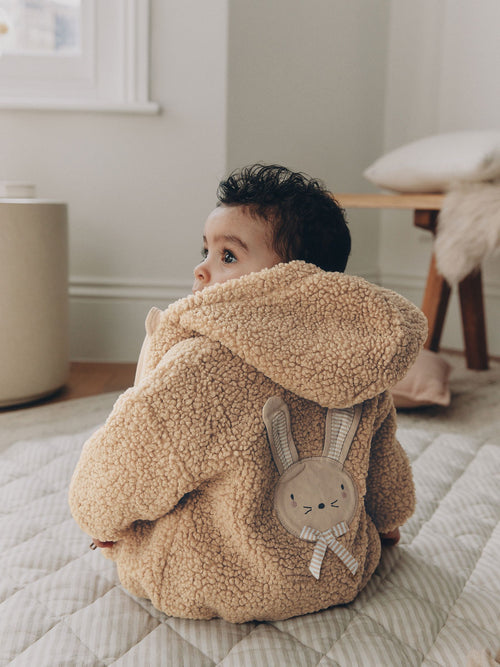 Dsiney Kidz - Neutral Borg Bunny Embroidered Back Popper Through Baby Jacket (0mths-2yrs) image 1