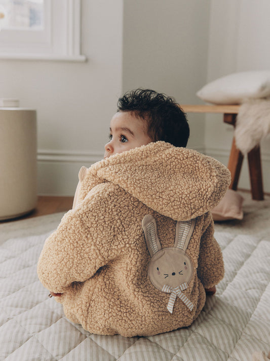 Dsiney Kidz - Neutral Borg Bunny Embroidered Back Popper Through Baby Jacket (0mths-2yrs) image 1