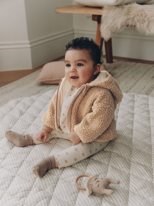 Dsiney Kidz - Neutral Borg Bunny Embroidered Back Popper Through Baby Jacket (0mths-2yrs) image 2