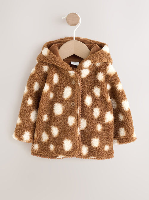 Dsiney Kidz - Brown Spot Borg Hooded Baby Jacket (0mths-2yrs) image 1