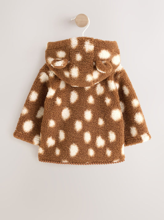 Dsiney Kidz - Brown Spot Borg Hooded Baby Jacket (0mths-2yrs) image 2