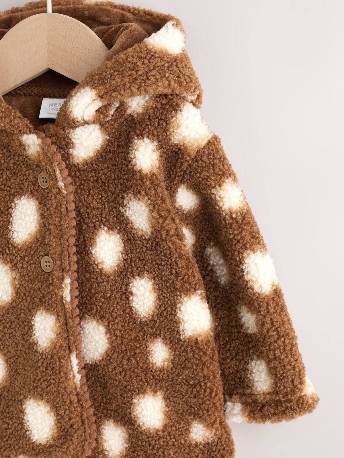 Dsiney Kidz - Brown Spot Borg Hooded Baby Jacket (0mths-2yrs) image 3