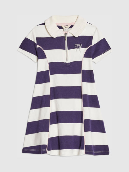River Island Purple Stripe Rugby Polo Dress image 1
